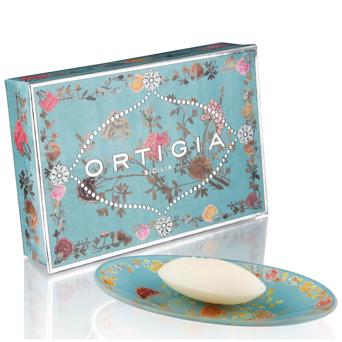AMBRA NERA GATTOPARDO GLASS PLATE AND SOAP